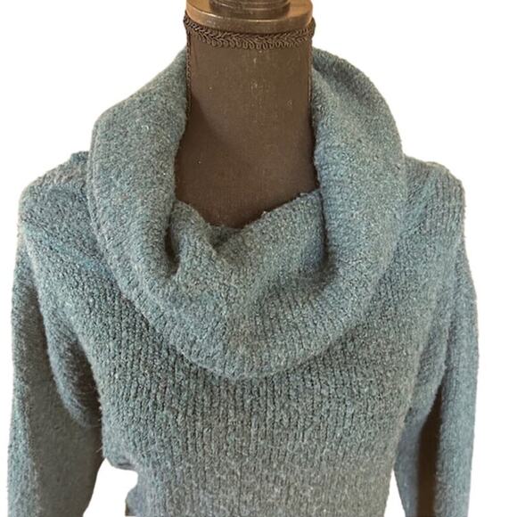 So Beyond Navy Juniors Cowl Neck Sweater, size Large - Picture 2 of 6